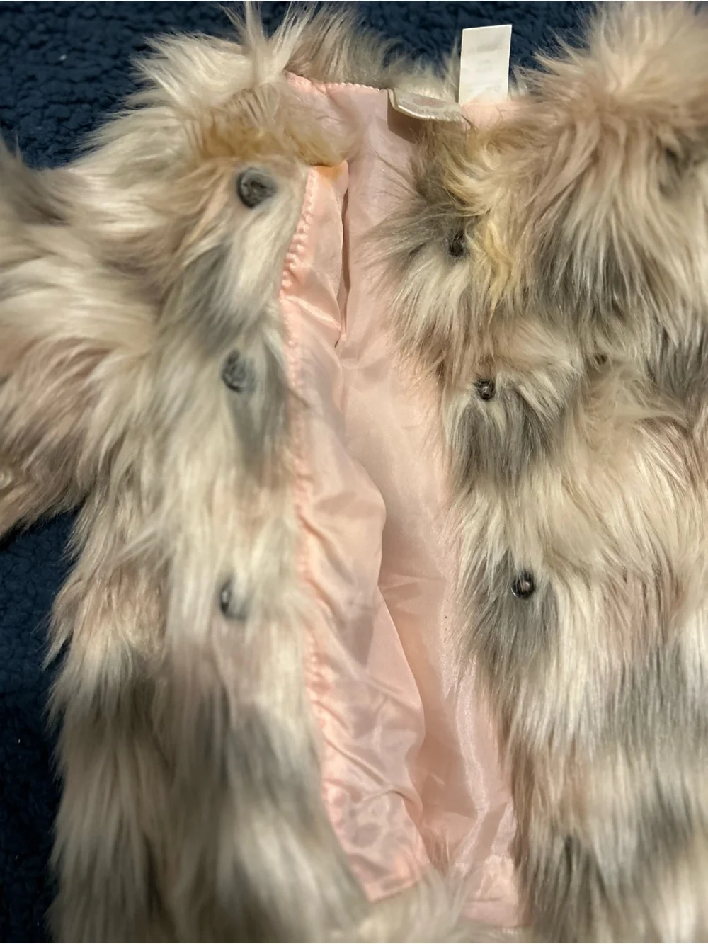 12 months faux fur Route 66 button up coat
